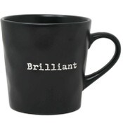 Wholesale - 16oz Matte Black Mug with Embossed Pattern and Debossed "Brilliant" C/P 24, UPC: 195010148726